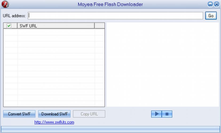 Moyea Free Flash Downloader main screen