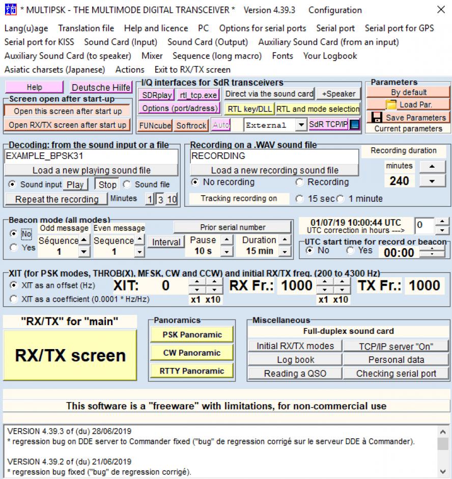 screenshot of program