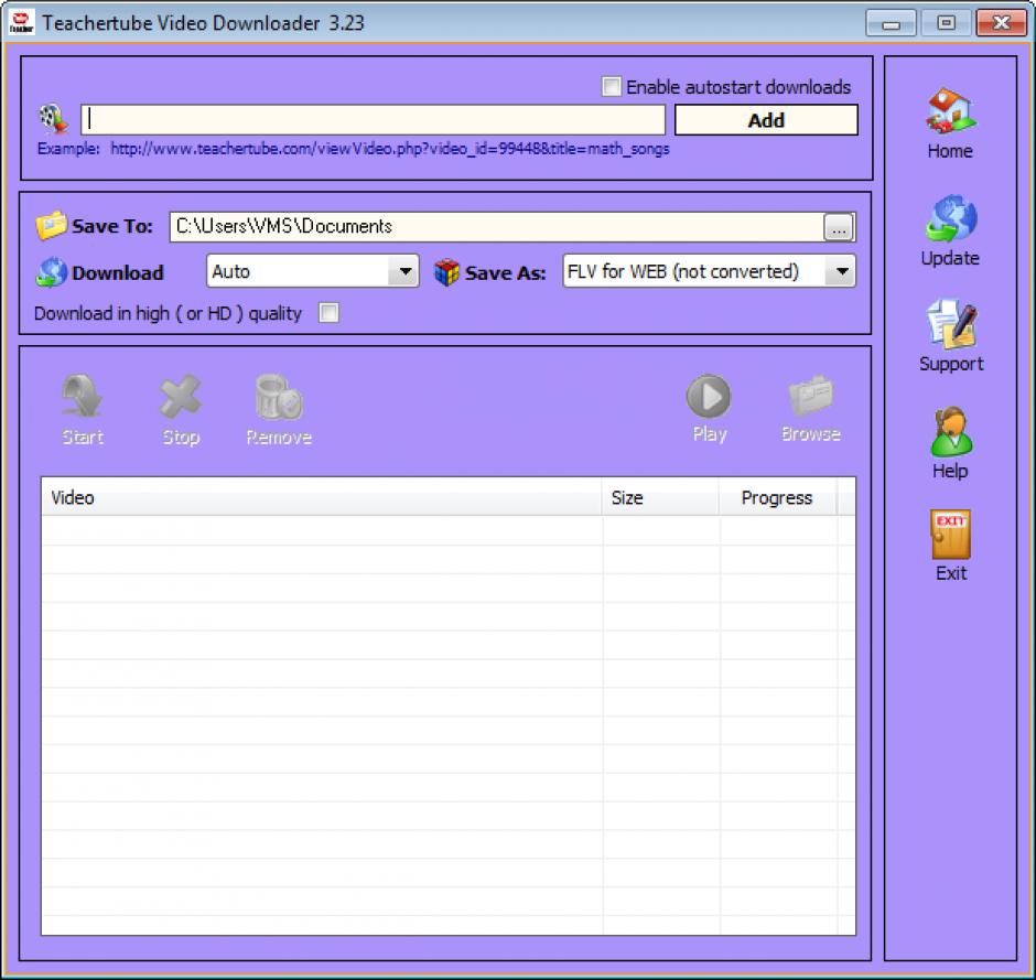 screenshot of program