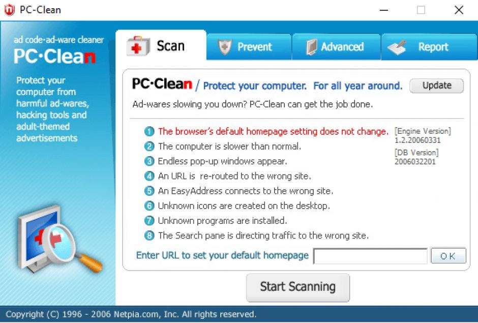 PC-Clean main screen