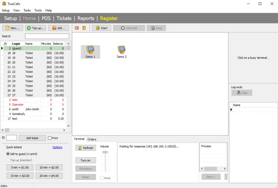 screenshot of program