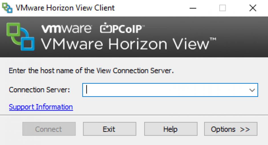 VMware Horizon View Client main screen