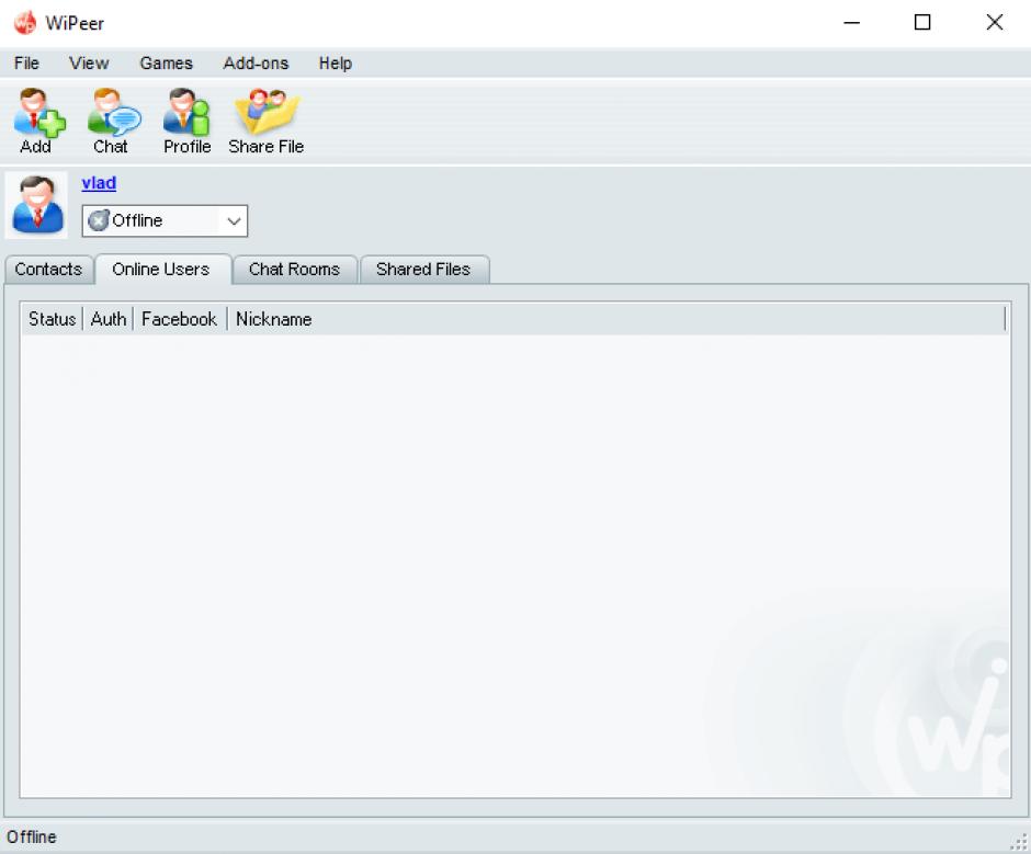 screenshot of program