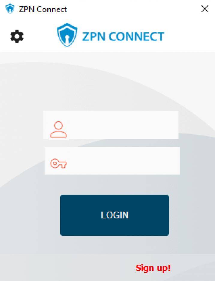 ZPN Connect main screen