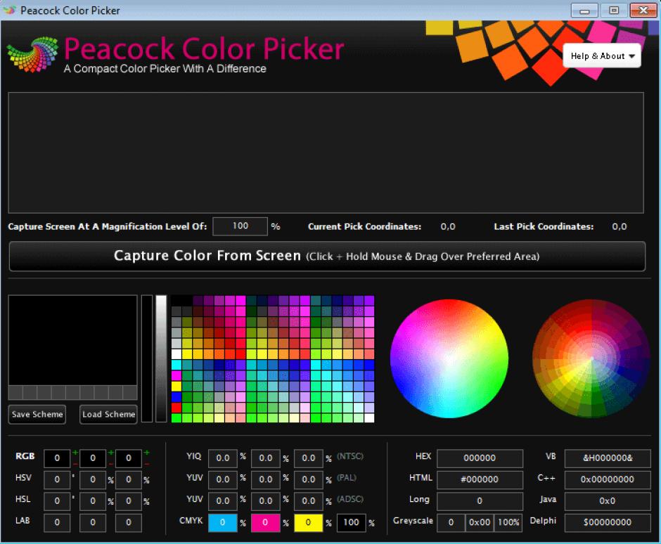 Peacock Color Picker main screen