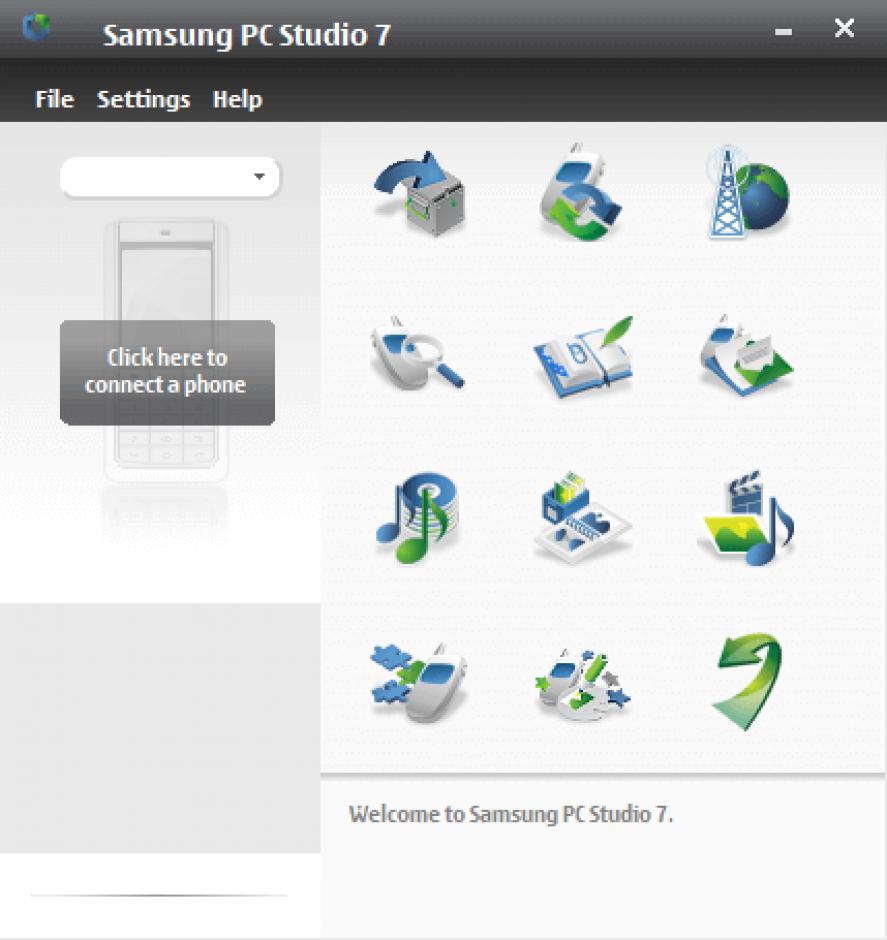 Samsung PC Studio main screen