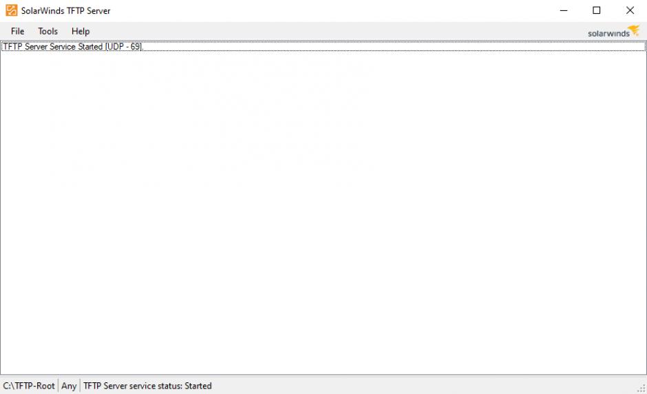 SolarWinds TFTP Server main screen