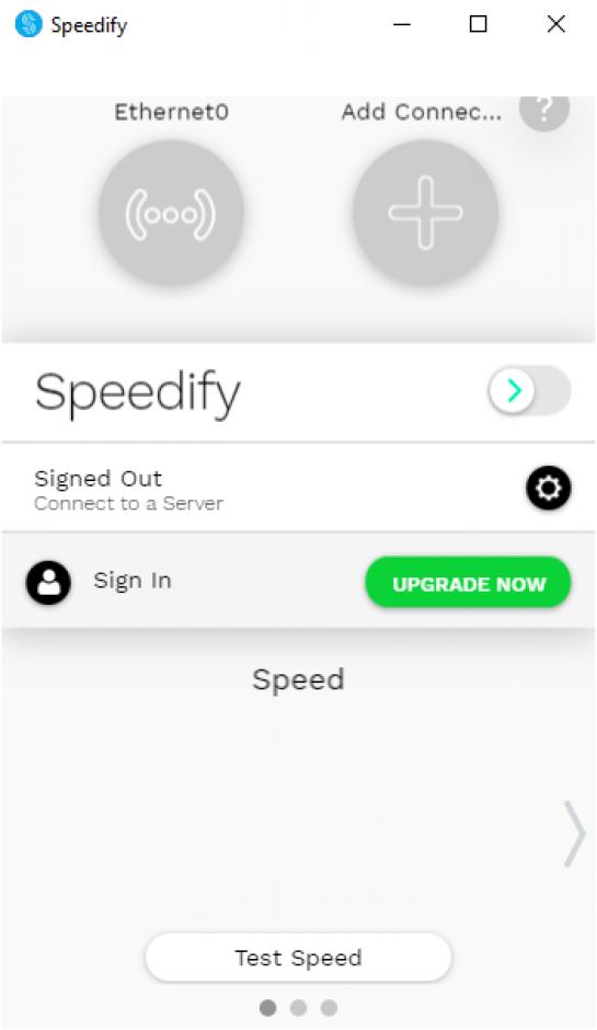 Speedify main screen