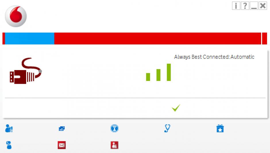 Vodafone Mobile Broadband main screen