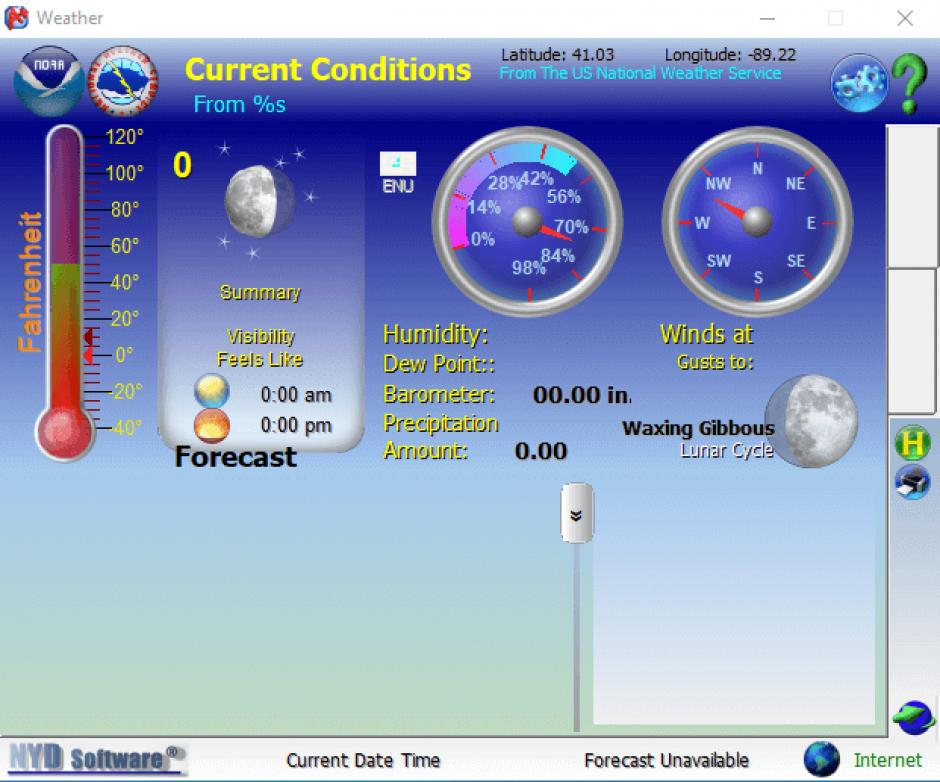 screenshot of program