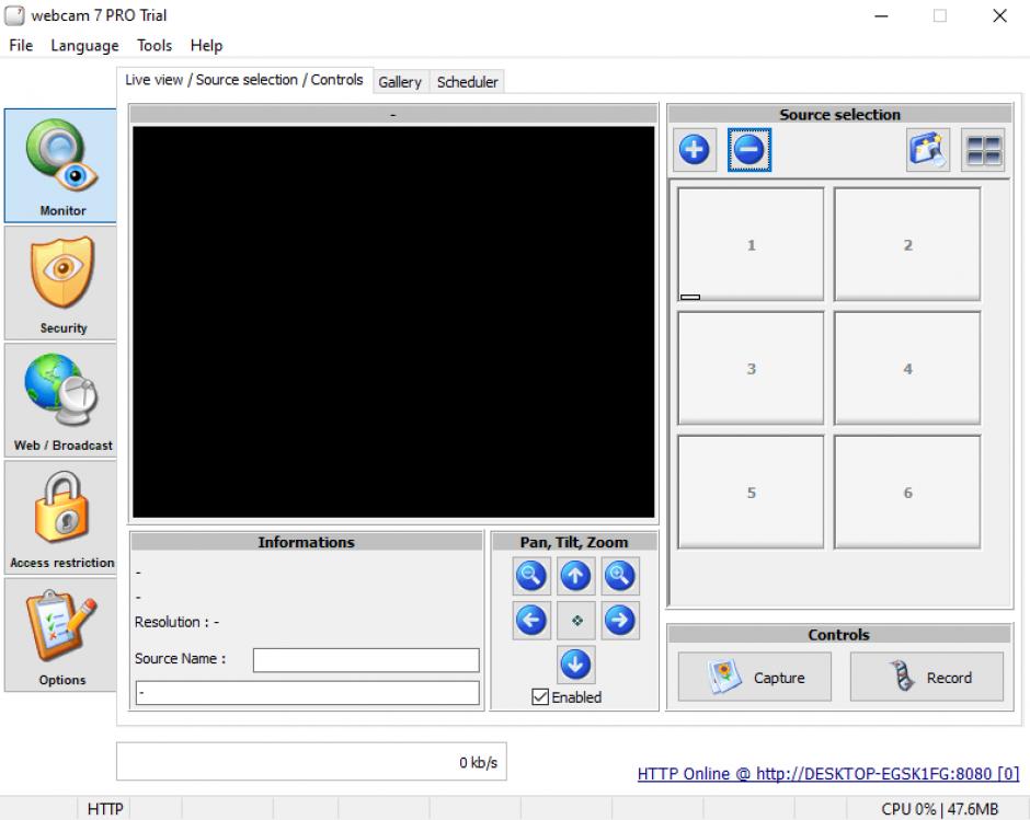 screenshot of program