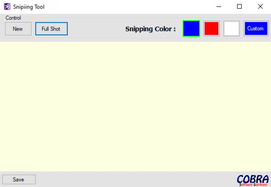 COBRA Snipping Tool main screen