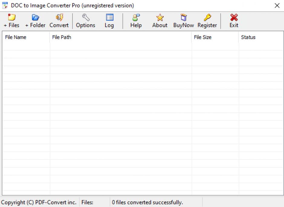 DOC to Image Converter Pro main screen