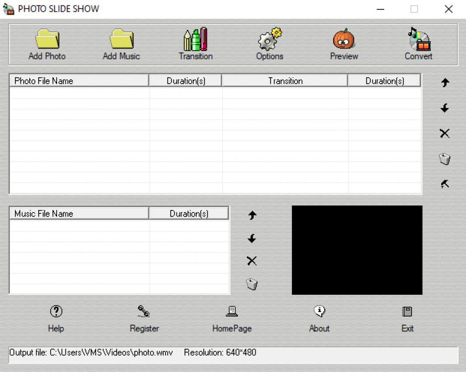 screenshot of program