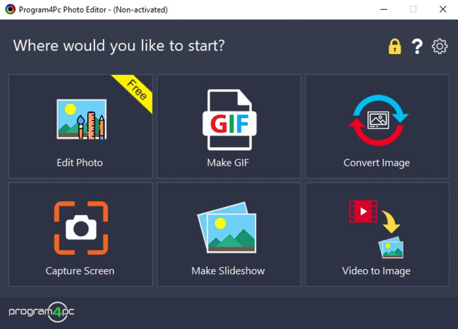 Program4Pc Photo Editor main screen