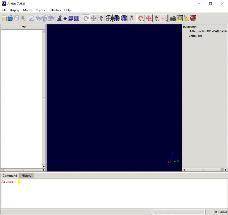 BRL-CAD main screen