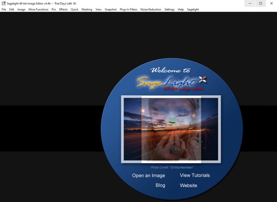 Sagelight Image Editor main screen