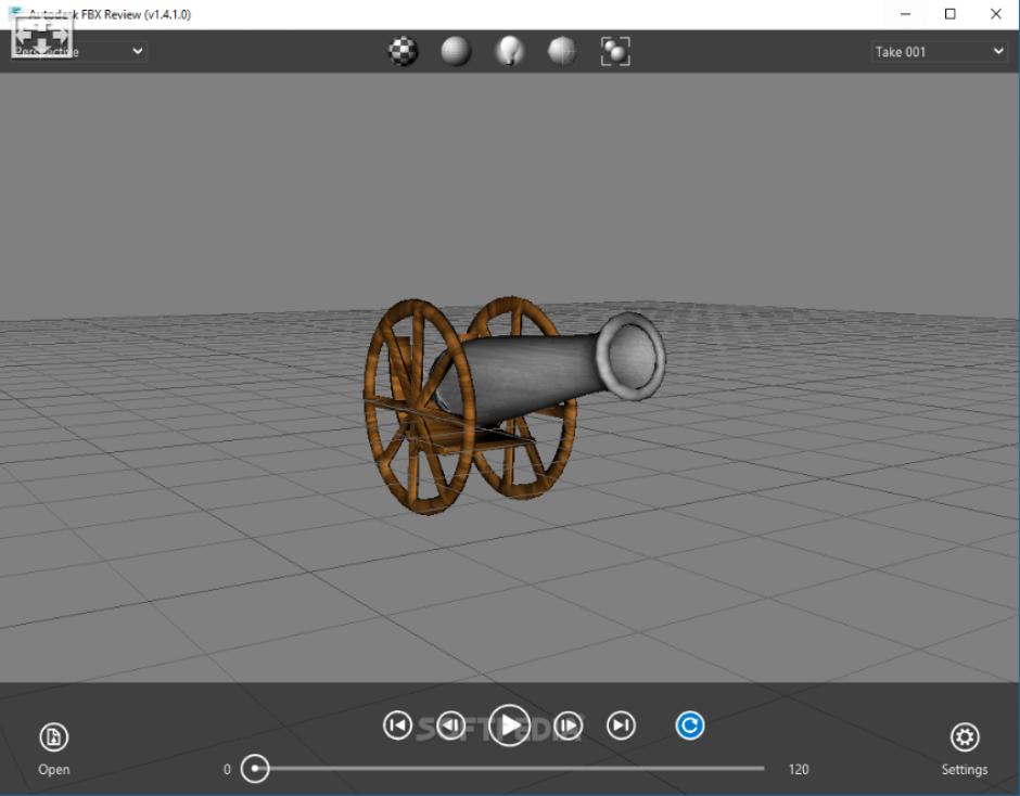 Autodesk FBX Review main screen