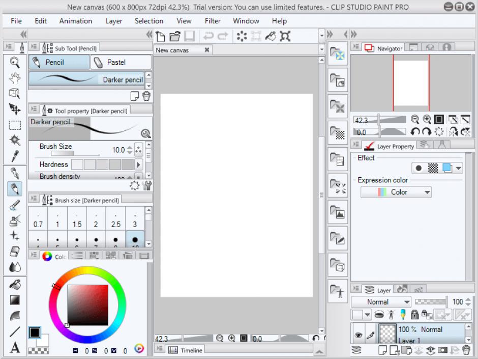 CLIP STUDIO PAINT PRO main screen