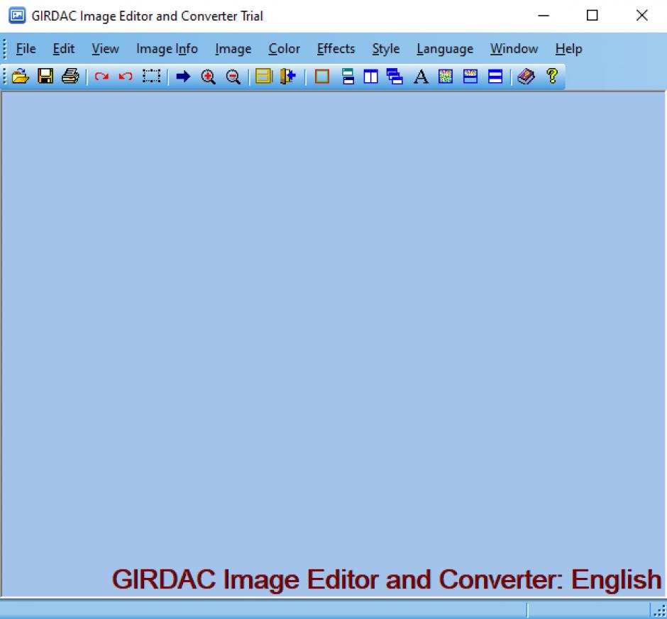 GIRDAC Image Editor and Converter main screen