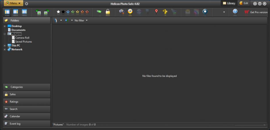 Helicon Photo Safe main screen