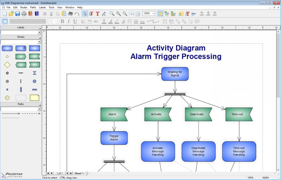 Pacestar UML Diagrammer main screen