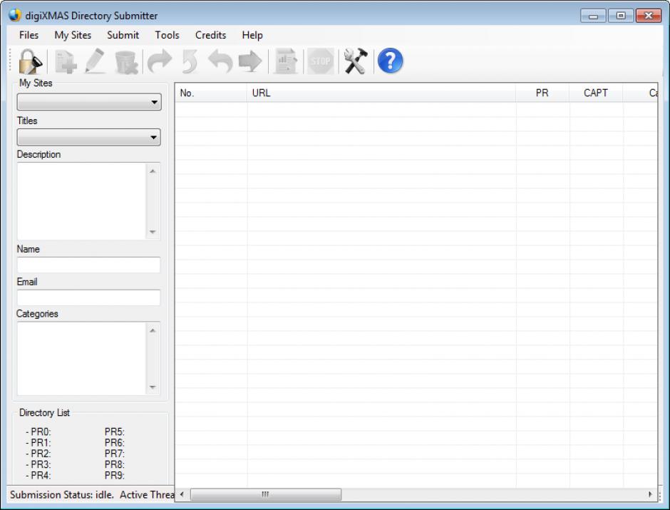 digiXMAS Directory Submitter main screen