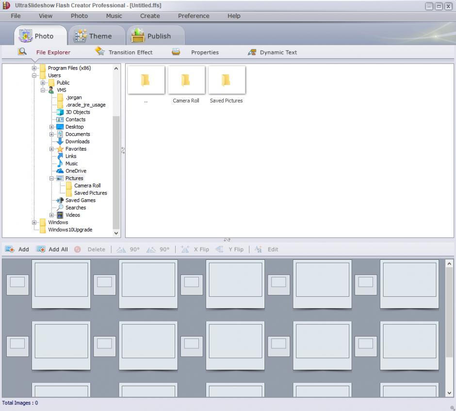 UltraSlideshow Flash Creator Professional main screen