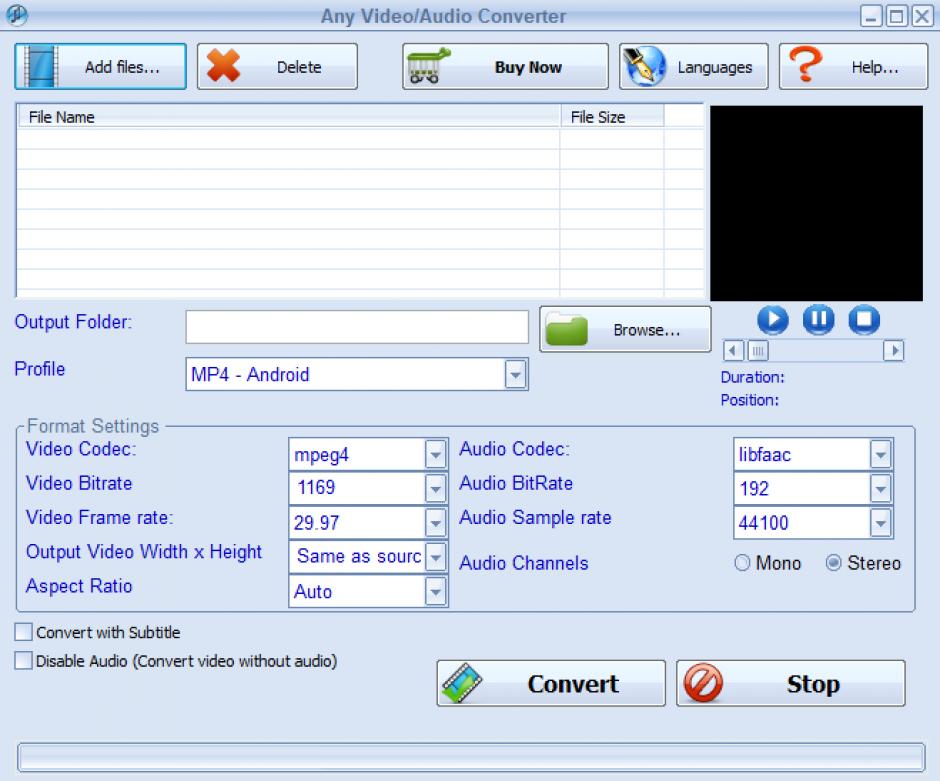 screenshot of program