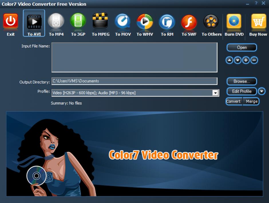Color7 Video Converter Free main screen