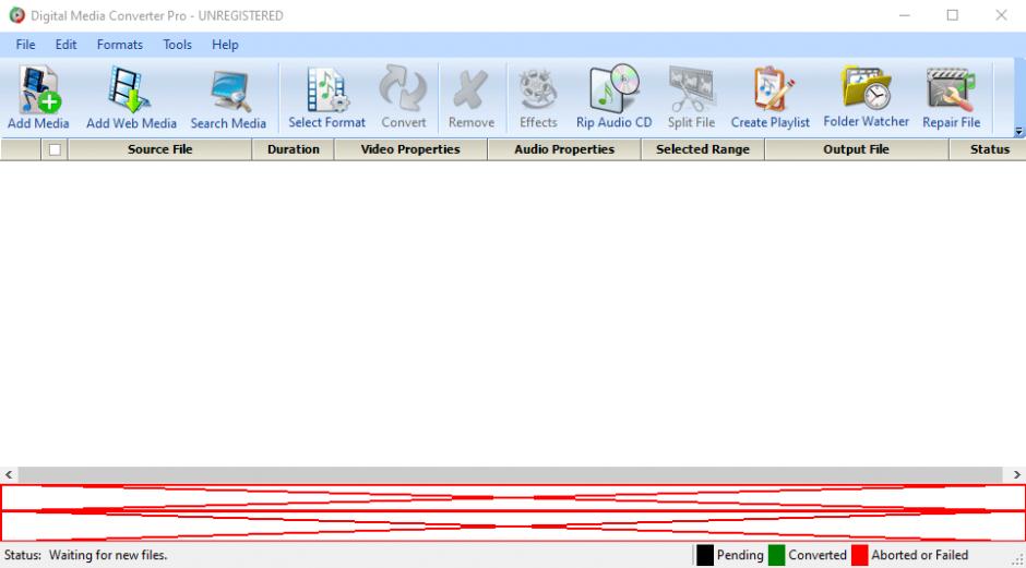 Digital Media Converter Pro main screen