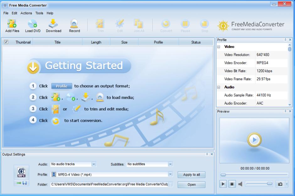 screenshot of program