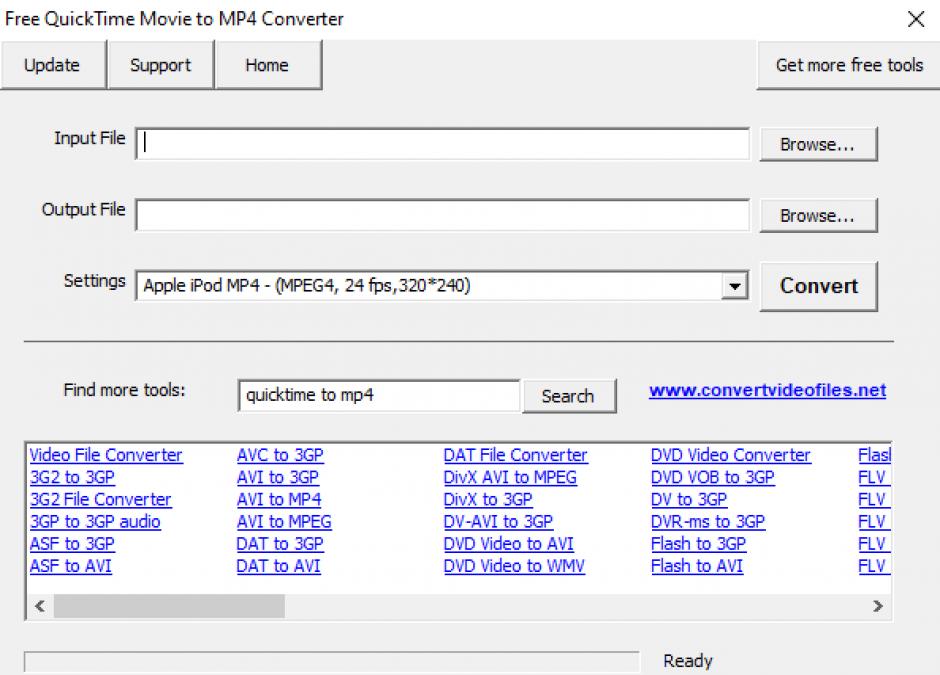 Free QuickTime Movie to MP4 Converter main screen