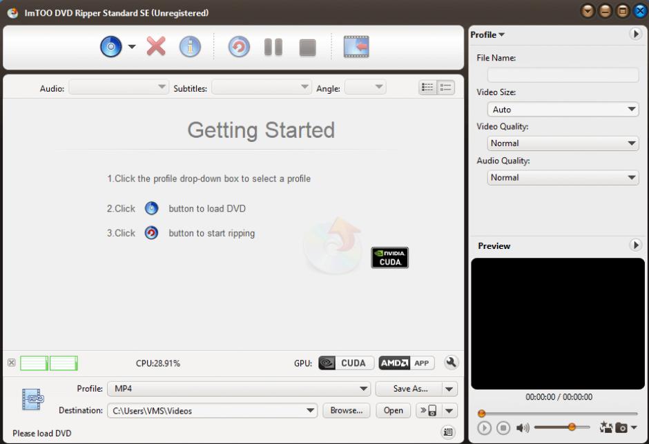 ImTOO DVD Ripper Standard SE main screen
