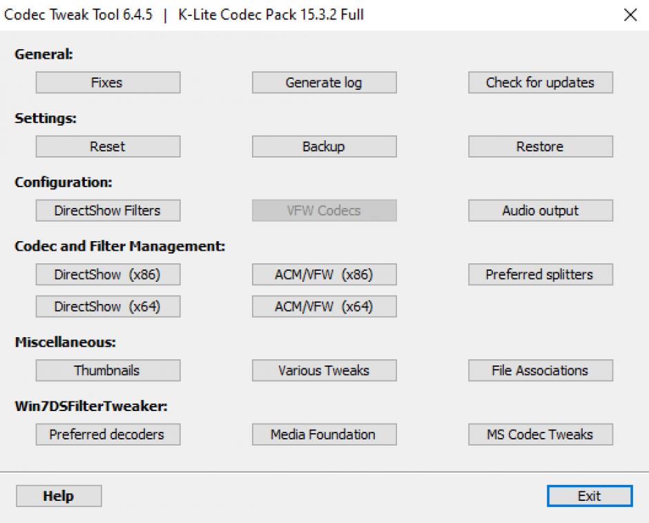 K-Lite Codec Pack Full main scrreen