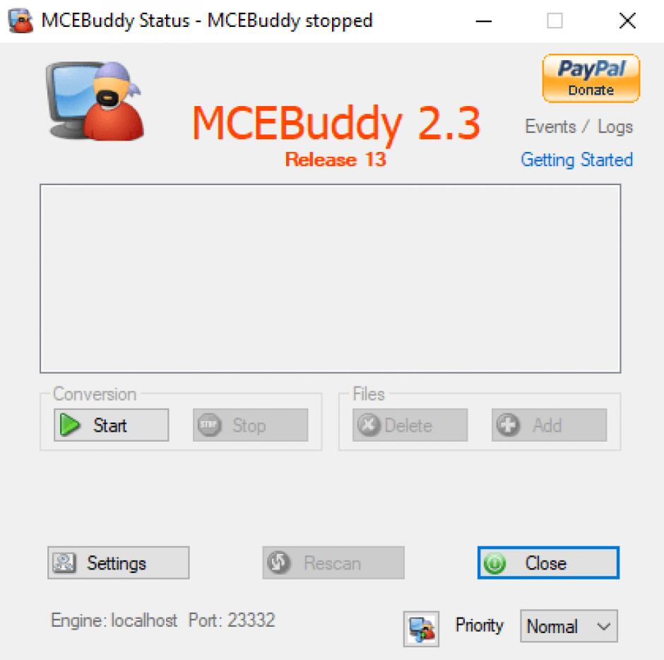 MCEBuddy main screen