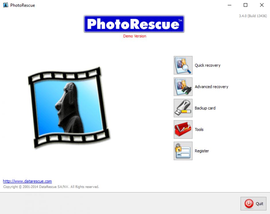 PhotoRescue PC main screen