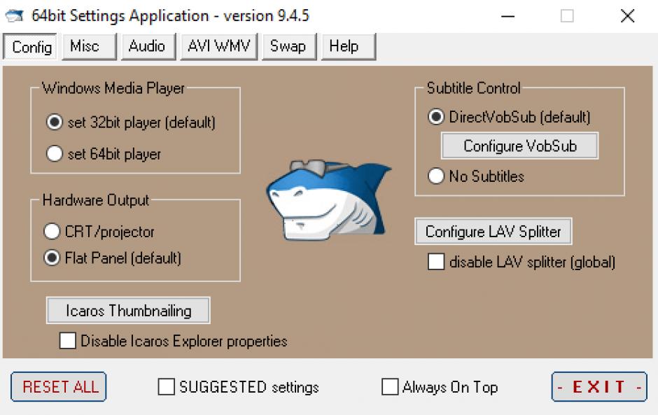 Shark007 STANDARD main screen