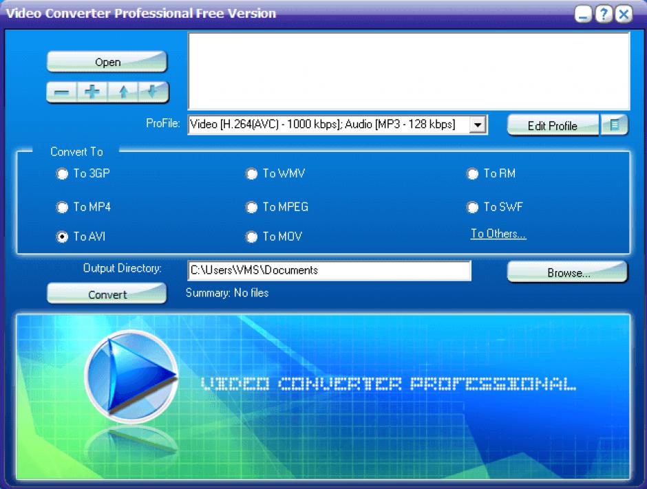 Video Converter Professional main screen