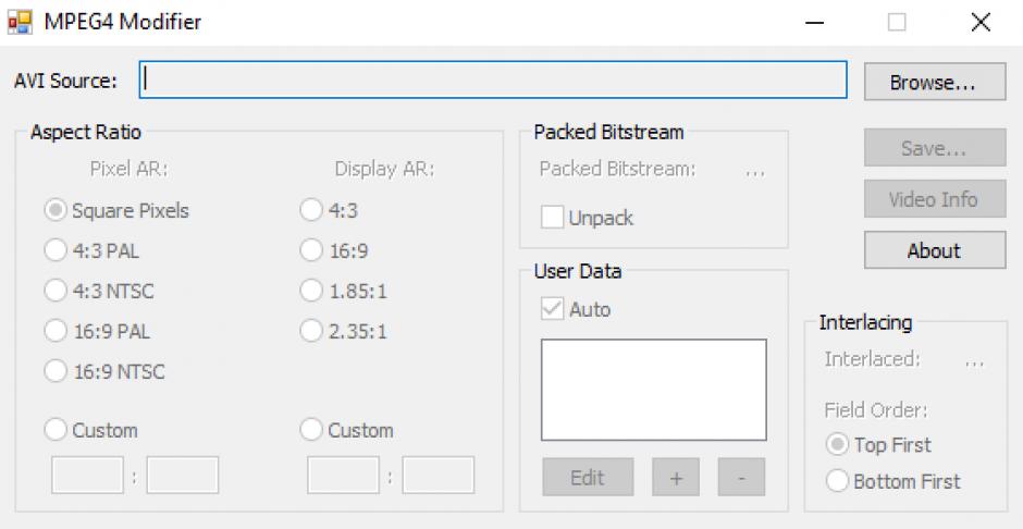 XviD MPEG-4 Video Codec main screen