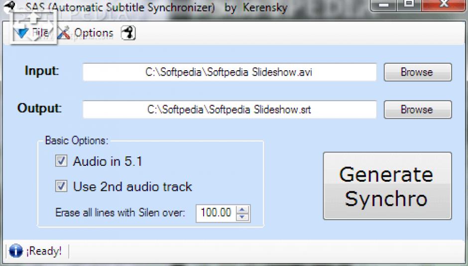 screenshot of program