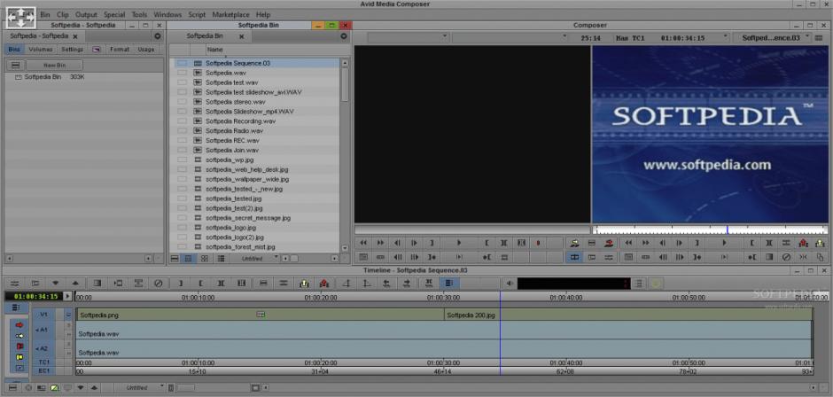 Avid Media Composer main screen