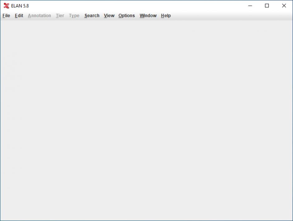 ELAN main screen