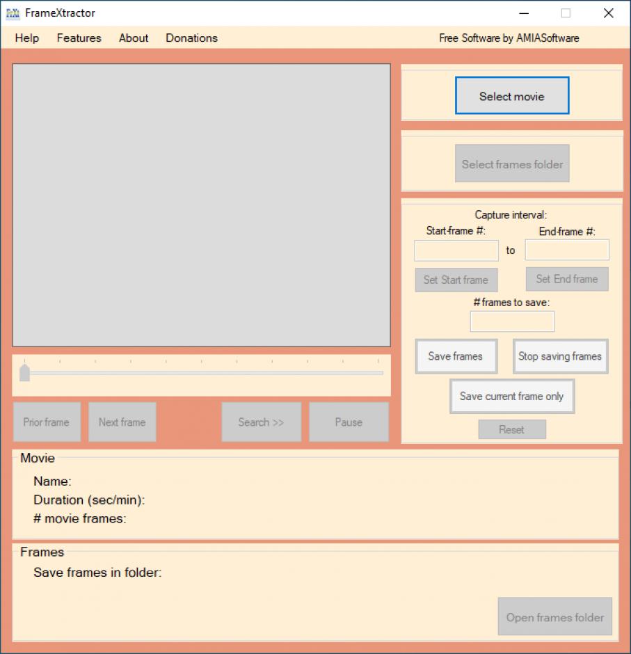 FrameXtractor main screen