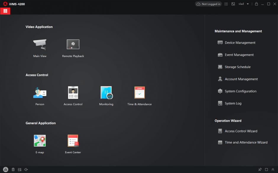 iVMS-4200 Client main screen