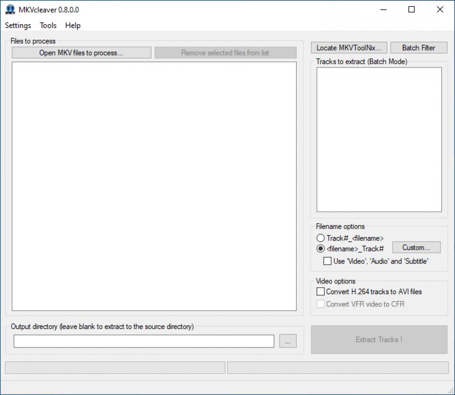 MKVCleaver main screen