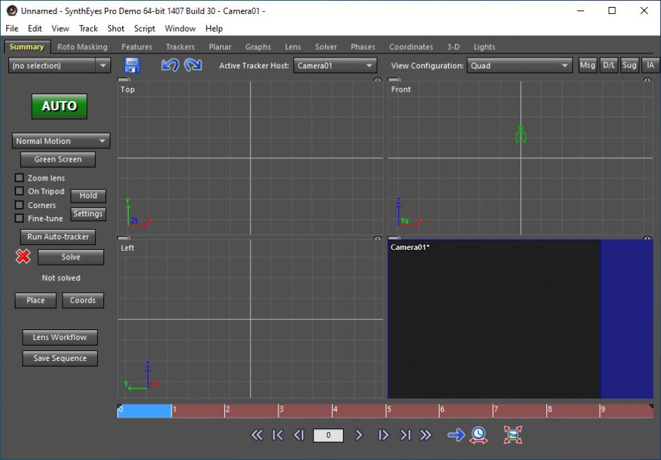 SynthEyes Demo main screen