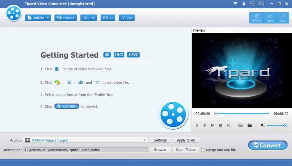 Tipard Video Converter main screen