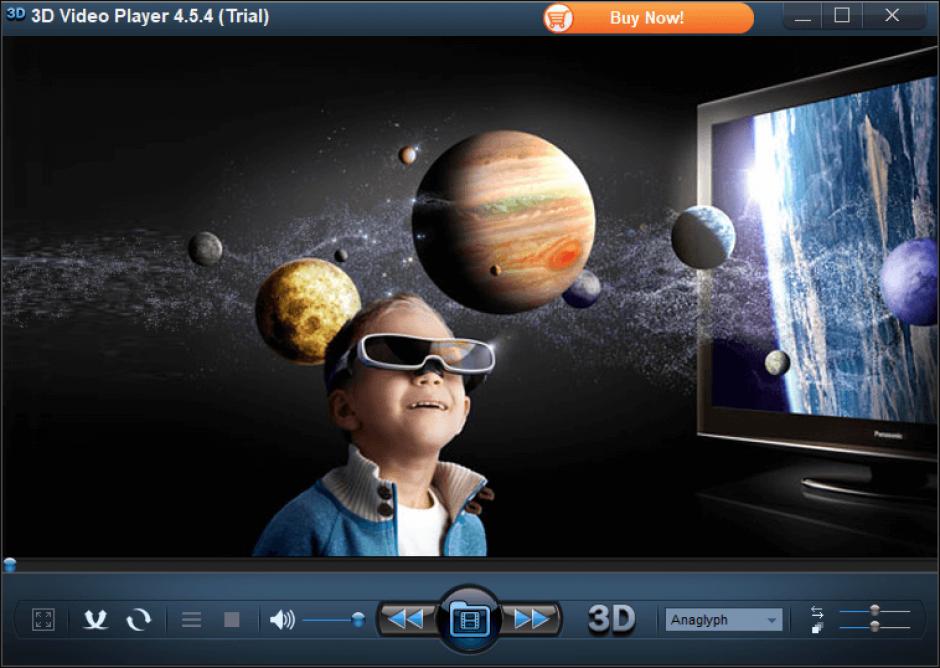3D Video Player main screen