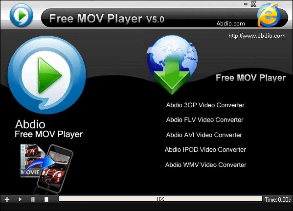 Abdio Free MOV Player main screen